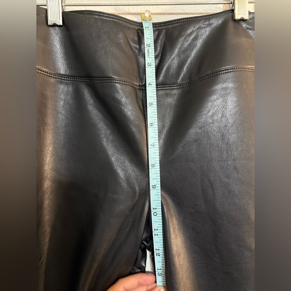 BBJ Los Angeles women’s Pants, M, Black Pleather Faux Leather Leggings Pull on - Picture 5 of 8